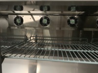 Table de travail avec congélateur en acier inoxydable de style américain, 48 pouces, 2 portes, refroidissement par ventilateur sous le comptoir, réfrigérateur intégré