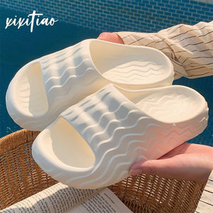 XIXITIAO pareja hombre zapatilla baño chino tradicional interior blanco casa zapatillas toboganes impermeables ninguno deslizamiento zapatillas planas