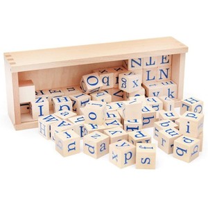Materiali Educativi Montessori per la Prima <span class=keywords><strong>Infanzia</strong></span>: Dadi Alfabetici con Scatola, Giocattoli Montessori - Product Image 1