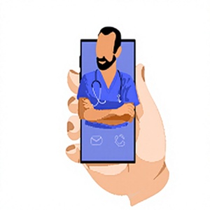 Application mobile CRM de pointe pour les soins de santé Android MAC Linux Web Internet Gestion des patients Planification des rendez-vous Télémédecine Stock - Product Image 1