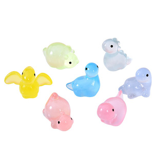 Breloques en résine de dinosaures colorés, figurines de dinosaures lumineuses pour micro-paysages, accessoires de jardin féerique DIY - Product Image 5