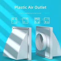 Grille d'aération carrée double couche en ABS pour mur extérieur, système de ventilation d'air frais, capot d'évacuation anti-pluie
