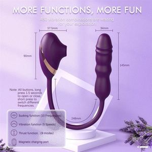 커플을위한 자위 항문 삽입 진동기 3 in 1 남근 반지 Mooligirl 로즈 섹스 토이 딜도 여성 전립선 마사지 배터리 - Product Image 4