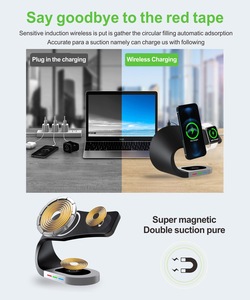 แท่นชาร์จไร้สายแม่เหล็ก 3 in 1 ชาร์จเร็ว 15W สำหรับโทรศัพท์มือถือ พร้อมไฟ LED สำหรับ iPhone/Watch/หูฟัง - Product Image 5