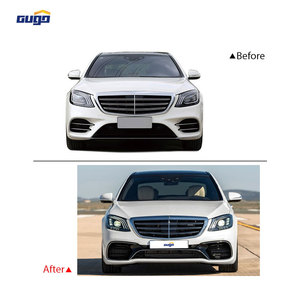 Kit carrosserie GUGO W222 pour <span class=keywords><strong>Mercedes</strong></span> Benz Classe <span class=keywords><strong>S</strong></span> W222 2018-2020, kit carrosserie Maybach, pare-chocs avant et arrière, mise à niveau vers le modèle S63 2018, pièces de rechange - Product Image 2