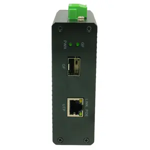 Conversor de fibra de comunicação multimídia Gigabit DIN Rail Transceptor SFP de porta única 1000M