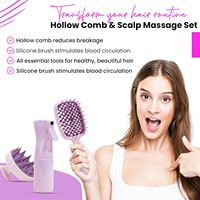 Ensemble de 4 outils professionnels pour les soins capillaires, brosse démêlante pour le massage du cuir chevelu, flacon pulvérisateur, peigne de coiffage, vente en gros