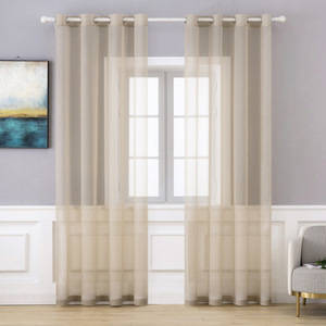 <span class=keywords><strong>Crema</strong></span> di Colore Solido del commercio all'ingrosso di Tulle Modern Living Room Tende Trasparenti, Ultima Camera Da Letto Finestra Della Cucina Tende Trasparenti/ - Product Image 2