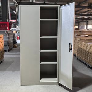 ארון פלדה רב תכליתי הניתן לנעילה: אחסון וארגון מאובטחים עם דלת זכוכית ומדפים מתכווננים - Product Image 2