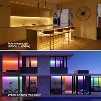 Bande LED adressable WS2805 RGBCCT 5-en-1 DC12V 24V, blanc réglable RGB, avec point de reconnexion de données, 60 ou 84 LED