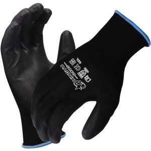 XINGYU EN388 Guantes negros de <span class=keywords><strong>PU</strong></span> con revestimiento de poliéster de calibre 13 Guantes protectores de seguridad para el trabajo con revestimiento de nailon <span class=keywords><strong>PU</strong></span> - Product Image 1