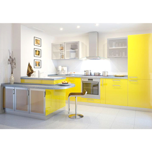 Stile americano modulare high gloss lacquer <span class=keywords><strong>disegni</strong></span> armadio da cucina di bordo di particelle di marmo per la vendita calda - Product Image 4