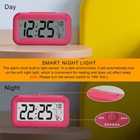 Reloj Despertador Digital Electrónico Creativo con Sensor de Luz Nocturna, Pantalla LED de Temperatura, Función de Repetición, Diseño Bohemio - Regreso a Clases