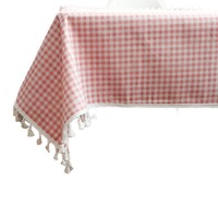 Nappe rectangulaire en coton et lin de qualité supérieure pour banquet de mariage, avec imprimé à carreaux américains, résistante à l'usure et anti-poussière pour la cuisine