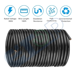 Câble d'extension électrique <span class=keywords><strong>de</strong></span> calibre 18, 3 conducteurs en cuivre avec mise à la <span class=keywords><strong>terre</strong></span>, câble <span class=keywords><strong>noir</strong></span> à 3 brins RVV pour l'éclairage LED - Product Image 3