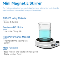 Minuterie réglable 3l plaque chauffante agitateur magnétique laboratoire petit Mini agitateur magnétique numérique mélangeur de laboratoire