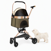 Poussette pliable et détachable pour animaux de compagnie 360 °   Poussette pour chien OEM avec frein à une touche, roues avant 5 cm + 5,5 cm, roues arrière