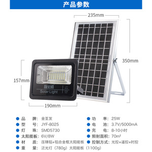 Solar <b>Flood</b> <b>Light</b> 25W LED Remote Control DC 12V Surface Mounted Outdoor Garden Lighting - Product Image 5