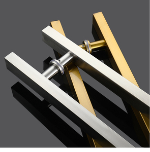 Cửa kính thương mại xử lý cao cấp thép không gỉ Ống Vuông bằng gỗ tay nắm cửa kính xử lý sắt tay nắm cửa - Product Image 2