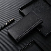 Dompet Panjang Kulit Asli Pria Grosir Pabrik dengan Banyak Slot Kartu, Dompet Kulit Gaya Merek Mewah untuk Pria