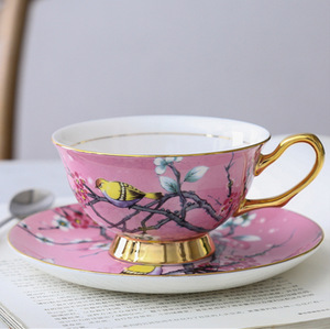 Small Luxury European Bone China Bird Design Coffee <b>Cup</b> Set Creative Light Luxury English Afternoon <b>Tea</b> Flower <b>Cup</b> 30-40 Yuan - Product Image 3