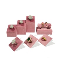 Présentoir de bijoux en velours rose de luxe haut de gamme pour collier bague Bracelet accessoires de fenêtre Premium conteneur de bijoux élégant