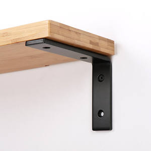 黑色哑光喷涂面呈l形金属搁板支架的粉末金属搁板支架 - Product Image 4