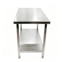 Table de travail commerciale en acier inoxydable à 2 ou 3 niveaux avec étagère latérale, plan de travail de cuisine pour restaurant, hôtel, salon