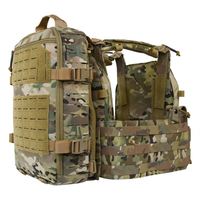 Gilet tactique porte-plaques en sangle de nylon 1000D avec système MOLLE, à libération rapide, pochette pour armure et pochette pour chargeur