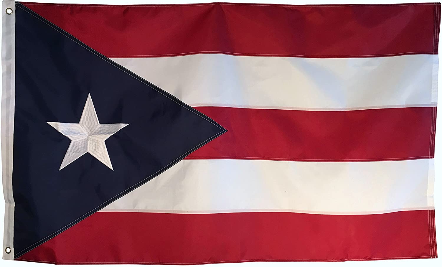 Bandera bordada de Puerto Rico