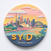 Dernier aimant de réfrigérateur en résine personnalisé Sydney Cadeau souvenir de voyage Impression UV Effet 3D Logo moyen de style moderne Prix de gros