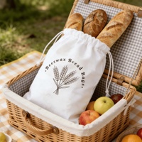Sac en toile de cire d'abeille imprimé sur mesure, réutilisable, avec cordon de serrage, pour boulangerie et stockage de levain, vente en gros usine