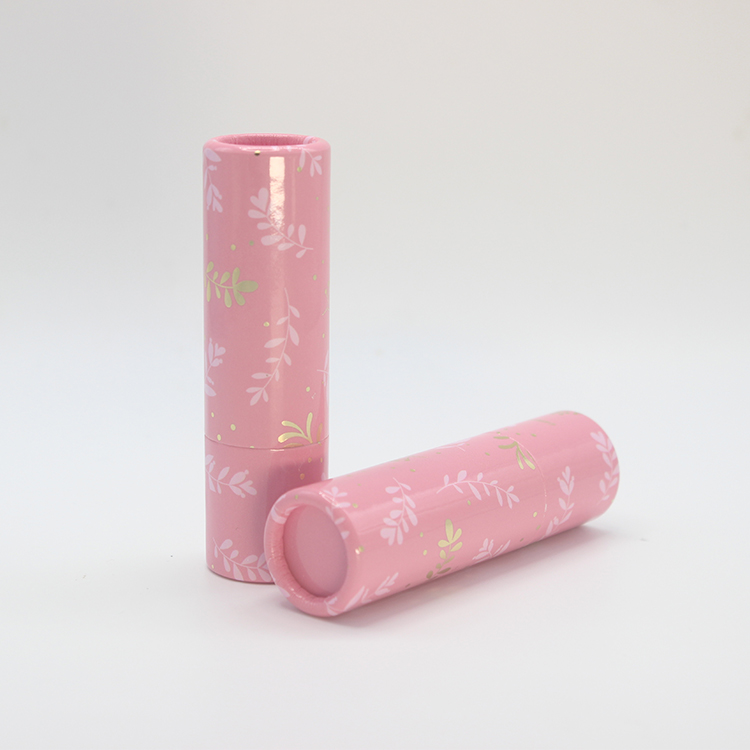 Tube de papier rechargeable écologique de rouge à lèvres de logo de fabricant de rose fait sur commande de conception pour l'emballage cosmétique