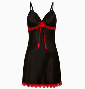 Camisón Sexy de Satén de Poliéster/Algodón con Cuello en V para Mujer, Transpirable, con Cintura Elástica, para Verano e Invierno - Product Image 3