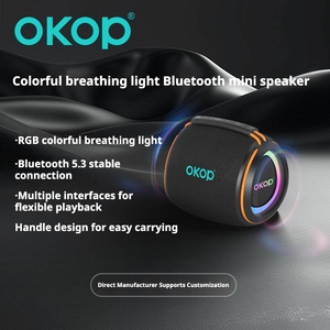 Altoparlante Portatile OKOP808 V5.3 con Illuminazione RGB, Audio Nitido, Bassi da 8W, Impermeabile IPX-1 per Feste all'Aperto e Uso con Computer - Product Image 1