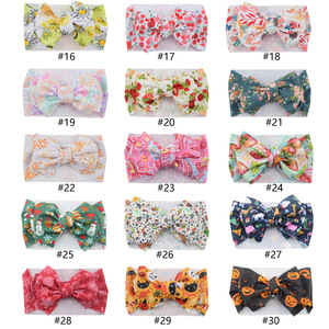 Children's Hair Accessories Wide Hair Band <strong>Baby</strong> Headgear <strong>Headband</strong> DIY Fabric Spendex Sweet Style <strong>Big</strong> Bow Head Flower Printing - Product Image 5