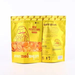 Heat Sealing Custom Printed Stand Up Snack Food Packaging Plastic Potato Chips Bag