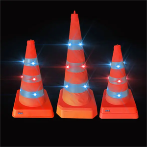 Maßgefertigte Teleskopische Verkehrskegel Zusammenklappbare Ausziehbare Ferngesteuerte Verkehrskegel Straßensicherheit Verkehrswarnkegel - Product Image 4