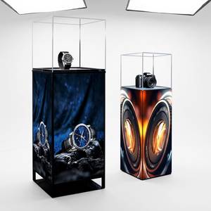 Affichage publicitaire LED 4K personnalisable MILEC à 4 faces avec couvercle anti-poussière en acrylique, comptoir IP65 étanche, CMS intégré - Product Image 1