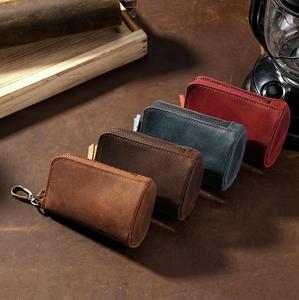 Estuche para Llaves Estilo Cubo de Cuero Crazy Horse Retro Euroamericano Hecho a Mano, Gran Capacidad, Porta Llaves de Coche Genuino con Clip para Cinturón - Product Image 3