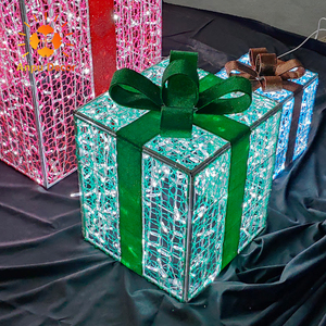 ANPU <span class=keywords><strong>2022</strong></span> Vente Flash : Boîtes Cadeaux Lumineuses d'Extérieur 3 Pièces avec Mini Guirlandes Pré-Éclairées pour Décorations de <span class=keywords><strong>Noël</strong></span>, Fêtes et Jardins - Product Image 6