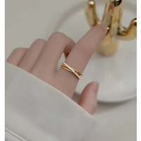 925 argent Sterling réglable ouvert forme géométrique cubique Zircon Knuckle bagues plaqué or bijoux de mode pour les femmes