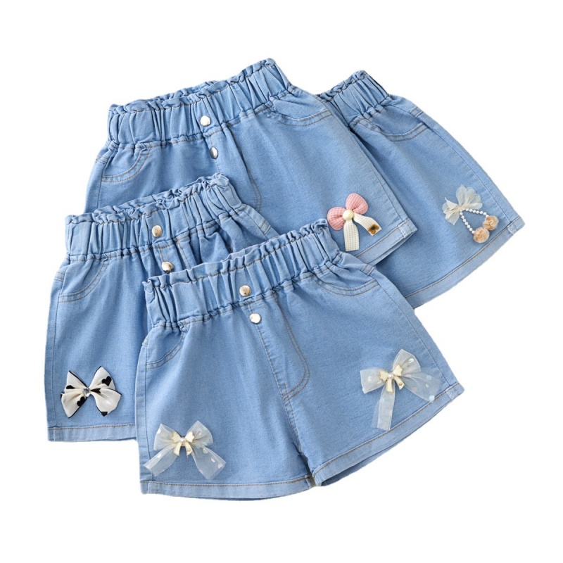 Girls Waist Denim Shorts Kids Clothes Bottoms Summer - Australia - View #2