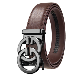 Cinturón de Diseño Formal para Hombre, Hebilla de Aleación, Cuero Dividido de Alta Calidad, Cierre Automático, Ajustable, Transpirable, 3.5cm de Ancho - Product Image 4