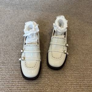 Bailarinas de Cuero Genuino de Alta Calidad para Mujer, Retro, Brillantes, con Tacón Grueso, Casuales, Impermeables, Ligeras, Estilo Británico - Product Image 2