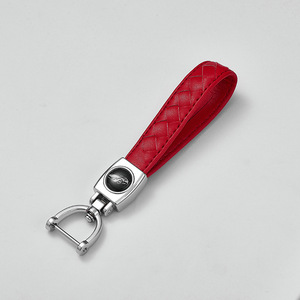 Llavero para coche de cuero azul con hebilla metálica en forma de herradura A3924 - Product Image 3