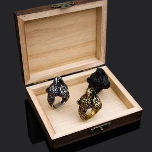 Assurance commerciale en acier inoxydable Viking Vintage Thor marteau anneau nordique tête de loup pendentif religieux hommes accessoire fabriqué en alliage - Product Image 5