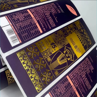 Fabricant d'étiquette personnalisée d'huile d'olive de tournesol feuille d'or violet métallique estampage à chaud adhésif autocollant d'emballage