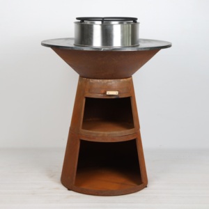 Brasero Plancha de Patio 2026 Élégant et Simple à Structure KD, en Acier Corten Durable, avec Bac à Bois et Rangement pour <span class=keywords><strong>Bûches</strong></span> - Product Image 6