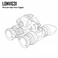 Siap Pakai Gen2+ PVS-31 Teropong Penglihatan Malam dengan Kacamata NVG Tabung Ganda Gen2+ FOM1300+ Tabung Fosfor Hijau Putih